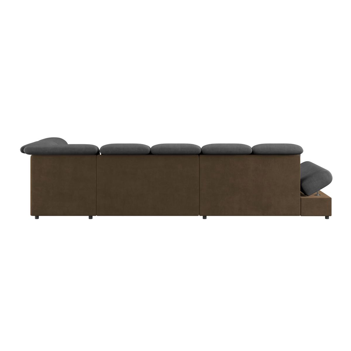 Wohnlandschaft Madera Anthrazit S: 358x312 cm - Hellbraun/Anthrazit, KONVENTIONELL, Kunststoff/Textil (190/358/212cm)
