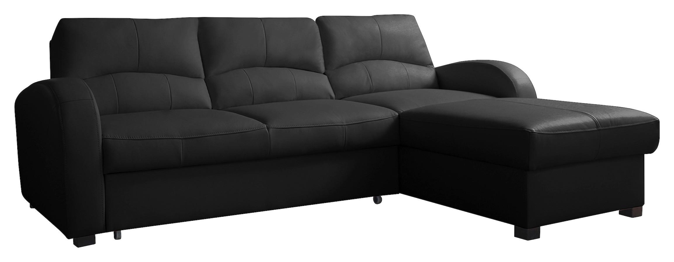 Ecksofa Tilo Schwarz S: 227 cm - Schwarz, Design, Leder/Textil (227/168cm) - Livetastic