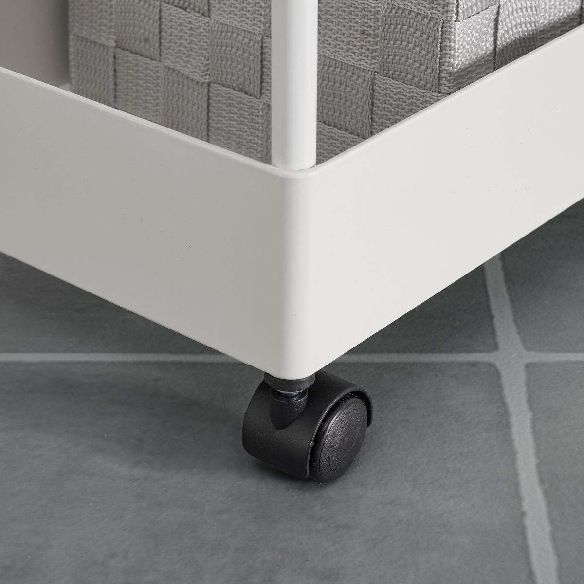 Regál na kolieskach SANDRO biely - biela, Modern, kov/plast (40/72/22cm) - P & B