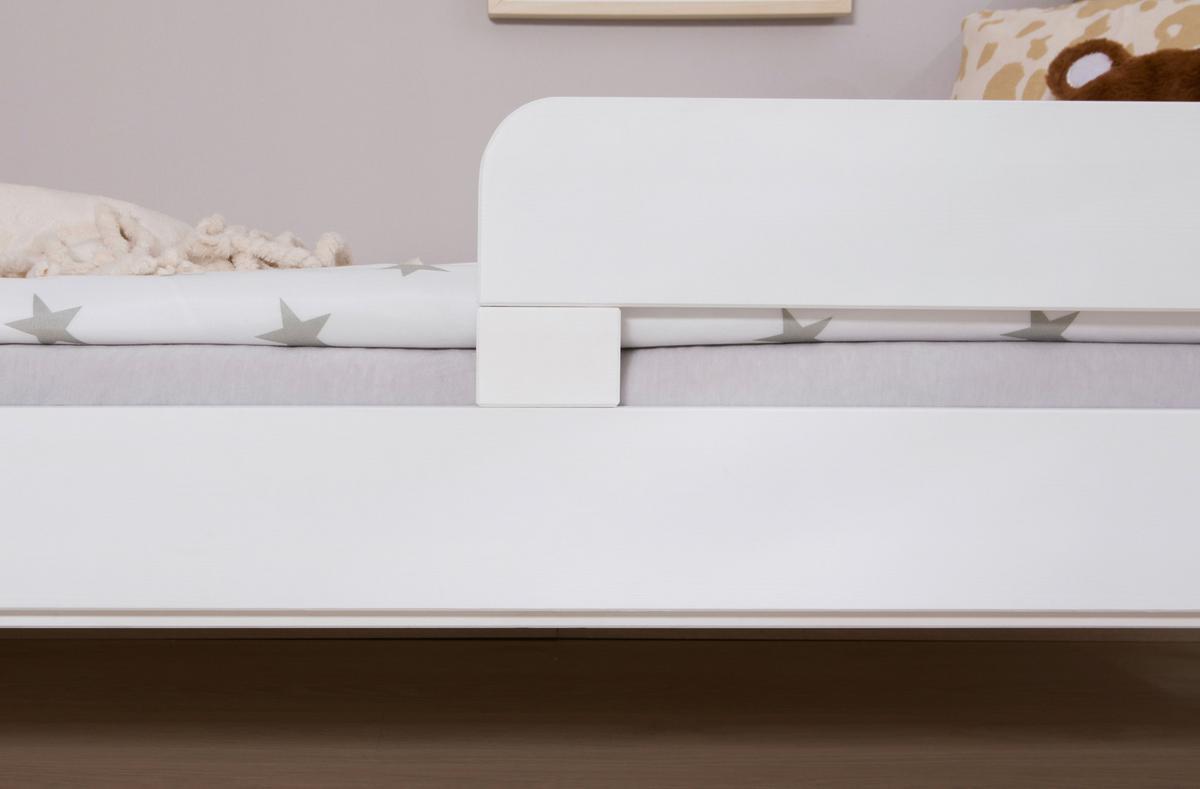 Bett Bennet Weiß inkl. Zubehör,120x200 cm - Weiß/Naturfarben, MODERN, Holz/Textil (120/200cm) - MID.YOU