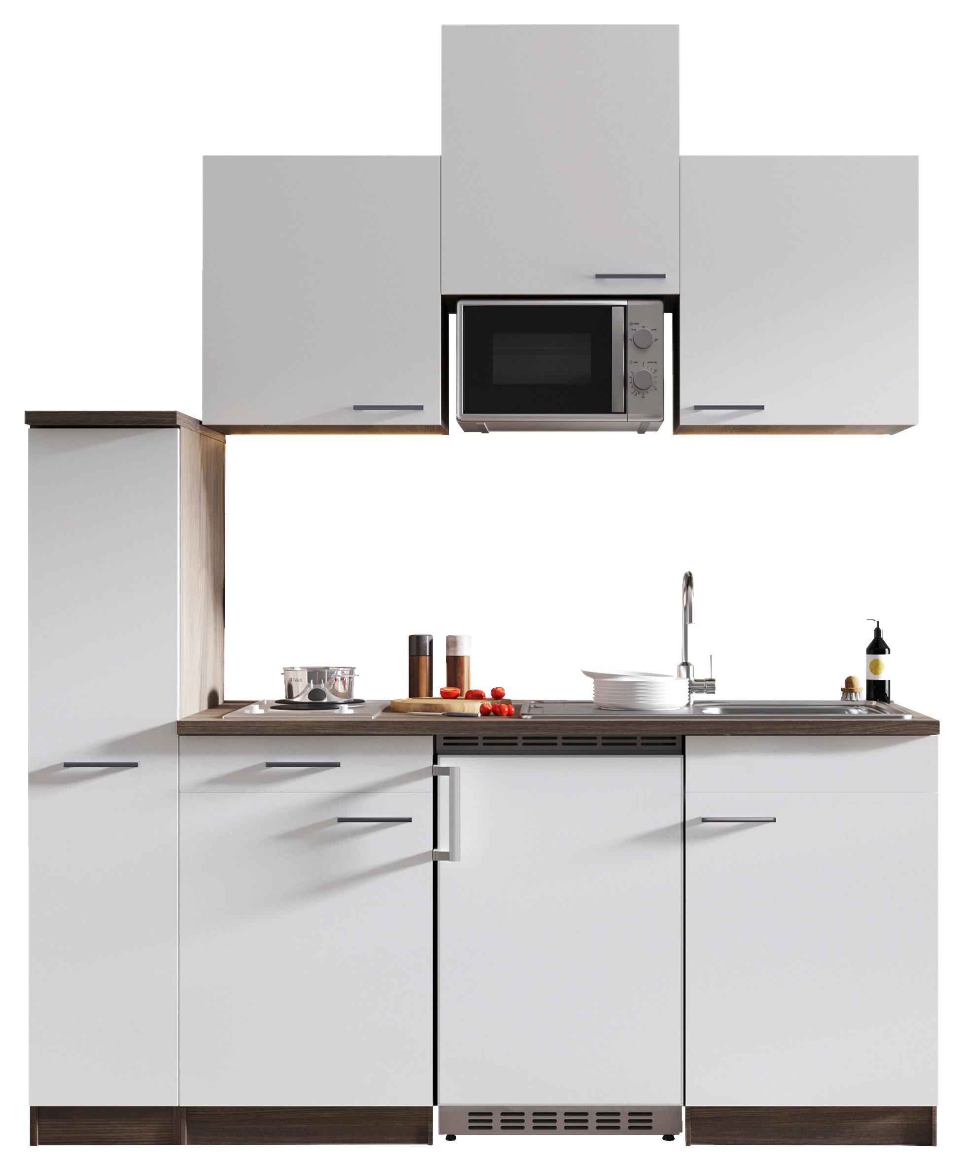 Küchenblock Oliver Singleküche 180 cm - Eichefarben/Weiß, Basics, Holzwerkstoff (180cm) - Respekta