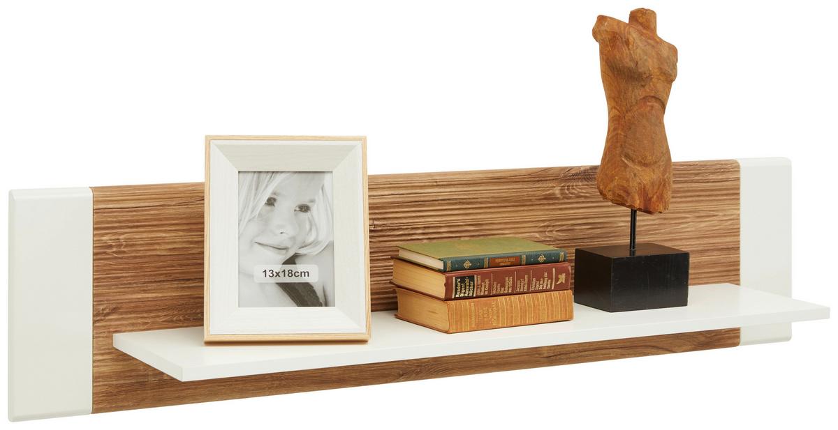 NÁSTĚNNÁ POLICE LEONARDO - bílá/barvy dubu, Moderní, kompozitní dřevo (120/28/24cm) - Mömax