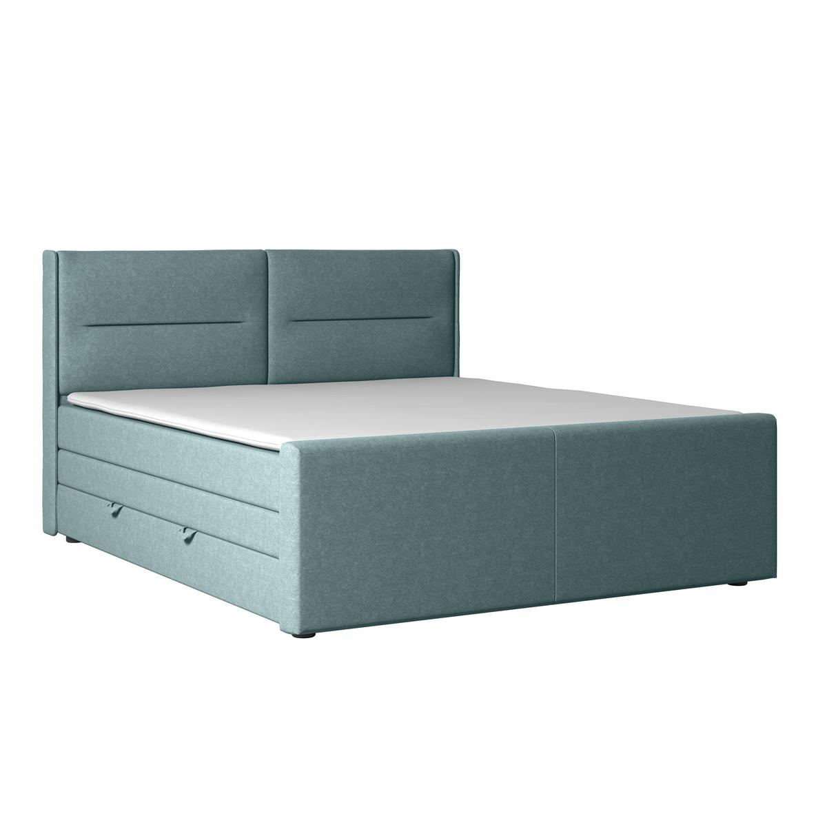 Boxspringbett mit Bettkasten Kyoto Blau 180x200 - Blau, MODERN, Holz/Kunststoff (180/200cm) - MID.YOU