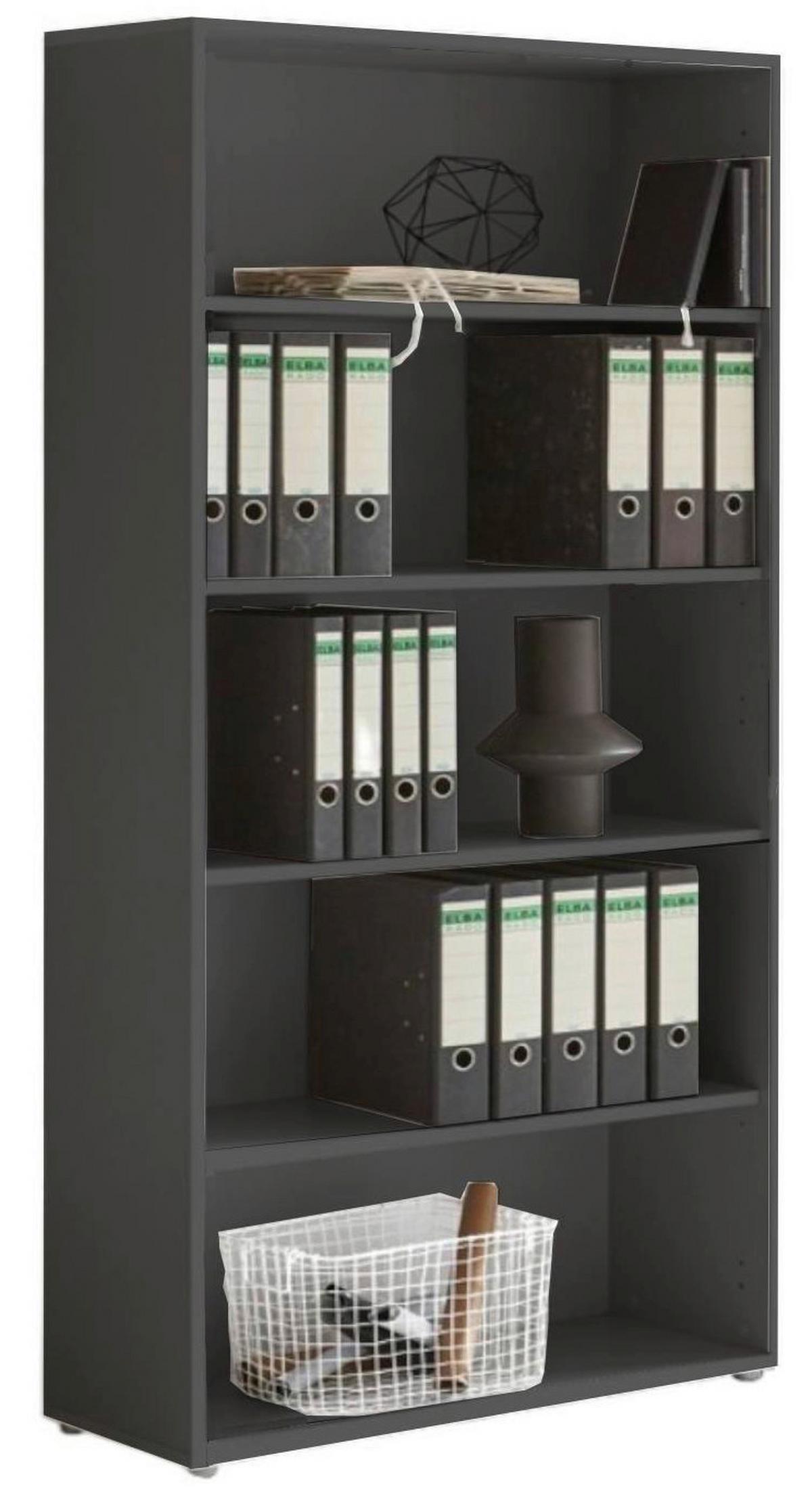 AKTENSCHRANK OFFICE EDITION - SW SET 1 HOCH - Anthrazit, MODERN, Holzwerkstoff (168,8/185,6/33cm) - MID.YOU