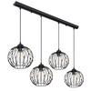 Hängeleuchte Kristall H: 120 cm 4-Flammig - Schwarz, Basics, Glas/Metall (80/20/120cm) - Globo
