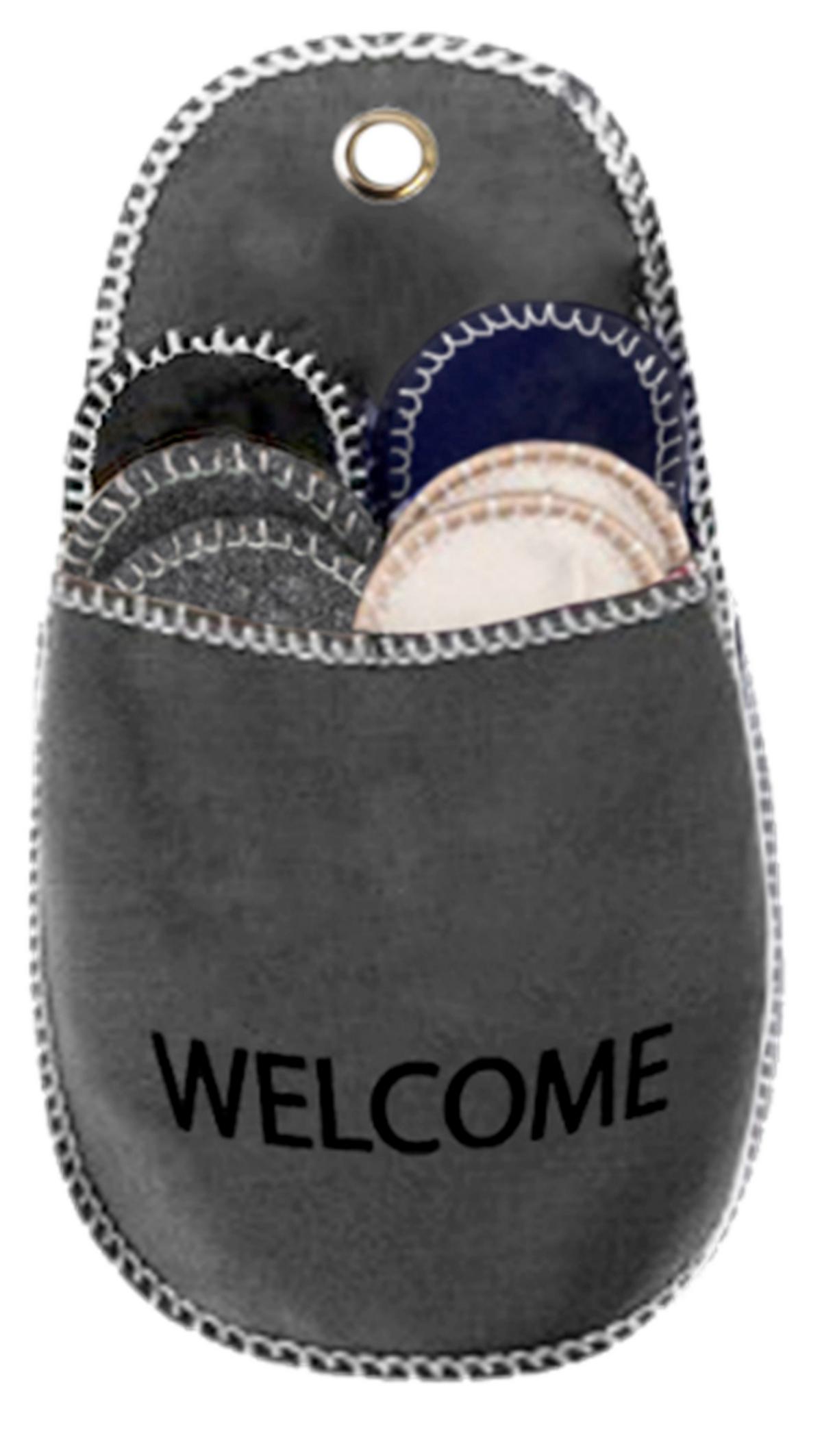 Vendégpapucs Szett 4 Páras Vendégpapucs Szett - bézs/barna, Basics, textil