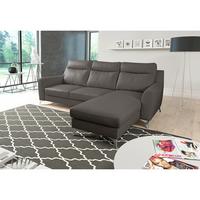 Ecksofa Gio Dunkelbraun S: 236x168 Cm - Chromfarben/Dunkelbraun, Design, Leder/Textil (236/168cm) - Livetastic