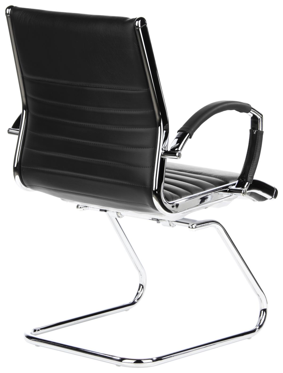 Besucherstuhl Parma V Schwarz - Chromfarben/Schwarz, MODERN, Leder/Textil (62/94/46cm) - MID.YOU