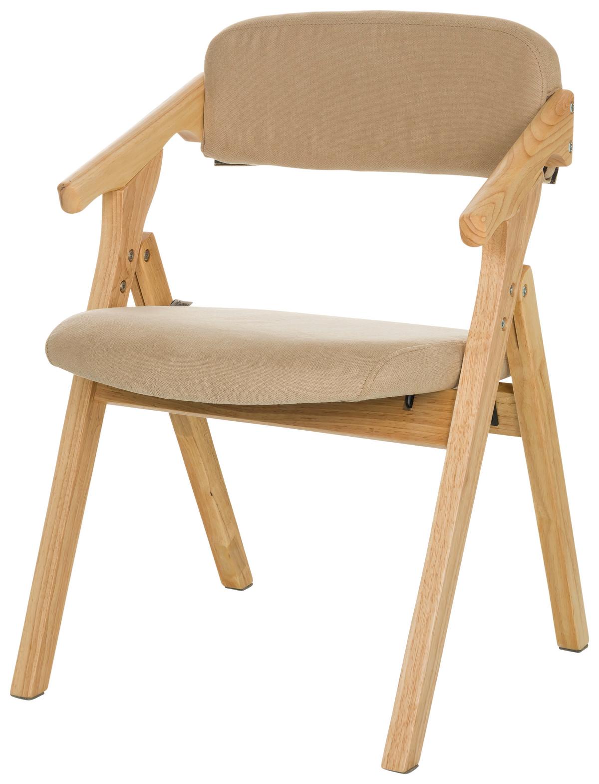 Armlehnstuhl Scandio - Beige, Basics, Holz/Textil (53/79/55cm) - MID.YOU