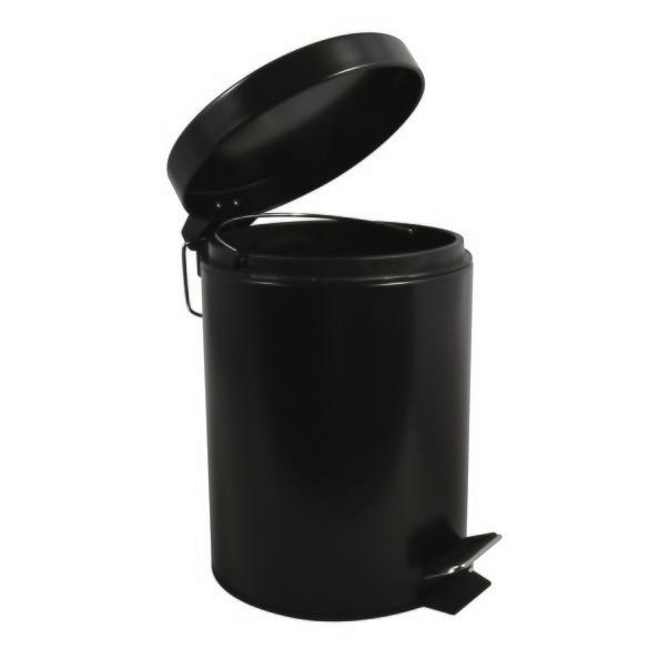 Kosmetikeimer Unis 5l Schwarz Metall Dxh 20,5x27,7 - Schwarz, Basics, Kunststoff/Metall (20,5/27,7cm)
