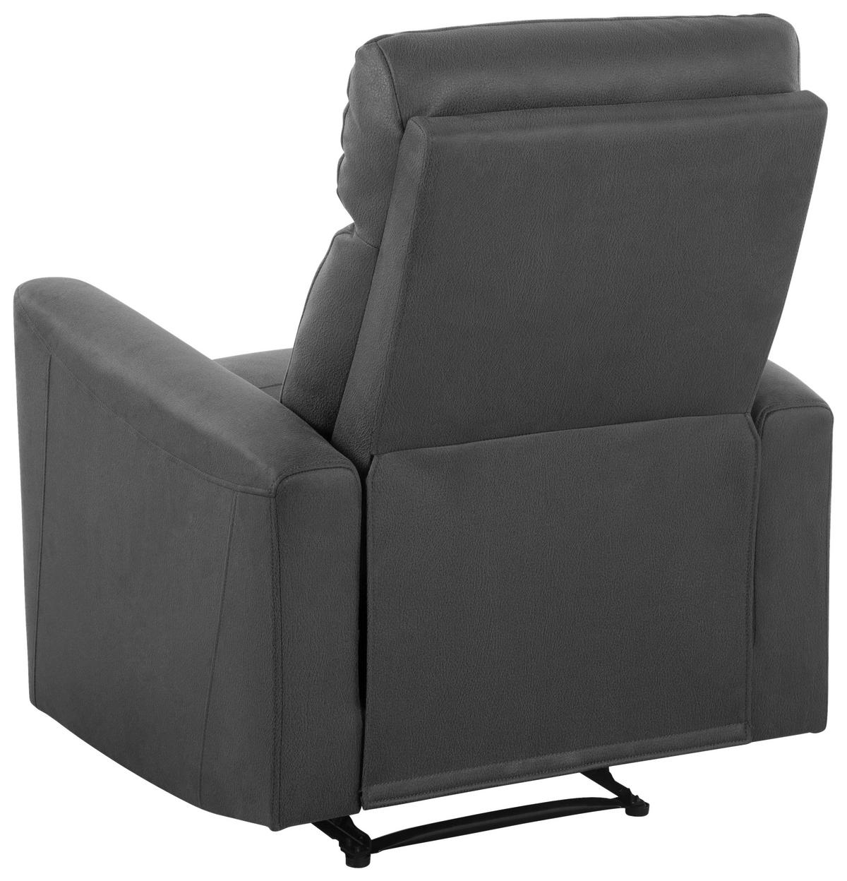 Relaxačné kreslo AURELI, čierna - čierna/sivá, Basics, kov/drevo (82/102,5/92,5cm) - Livetastic