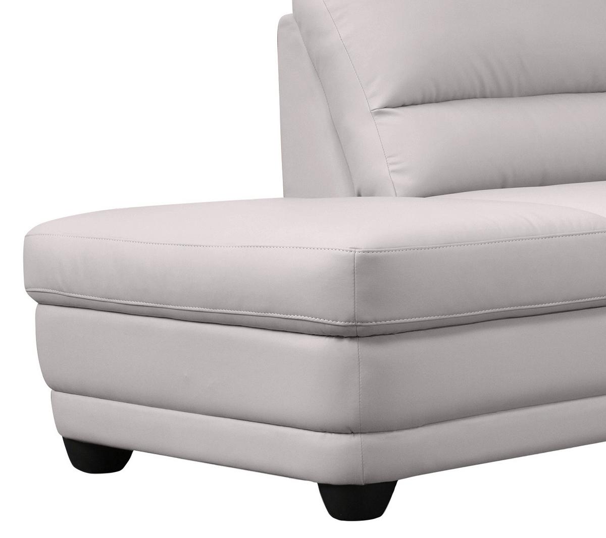 Ecksofa Nebolo Hellgrau Lederlook - Hellgrau, Design, Textil (225/245cm) - Livetastic
