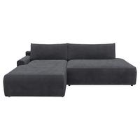 Eckschlafsofa Prag, Anthrazit S: 167x253 Cm - Anthrazit/Schwarz, MODERN, Textil (167/253cm) - Trendmanufaktur