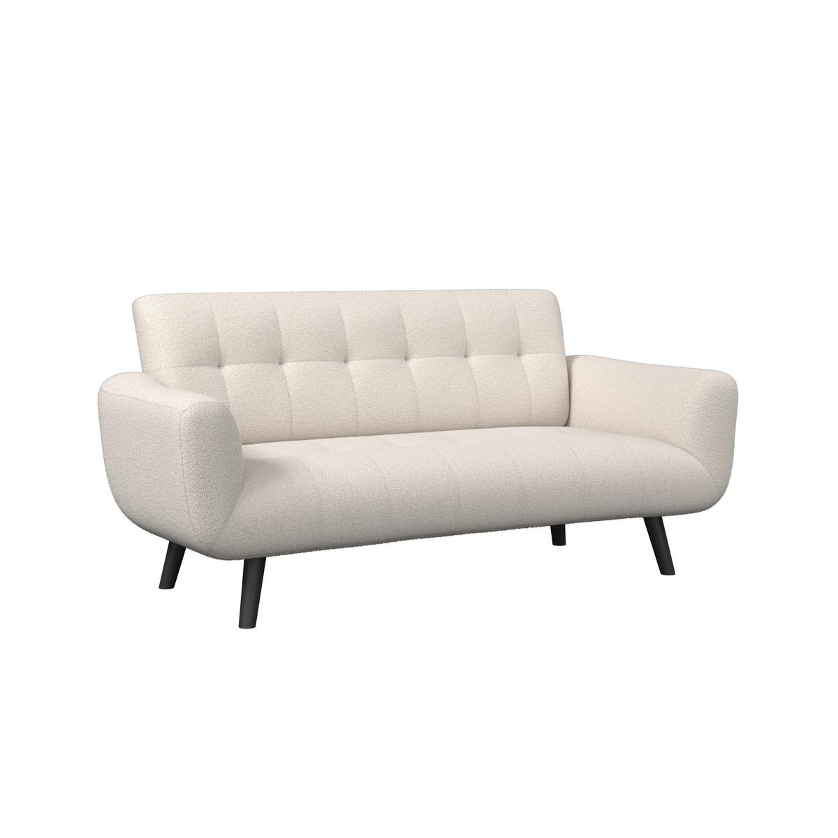 2-Sitzer-Sofa Stockholm weiß, B: 183 cm - Schwarz/Weiß, MODERN, Holz/Textil (183/82/82cm)