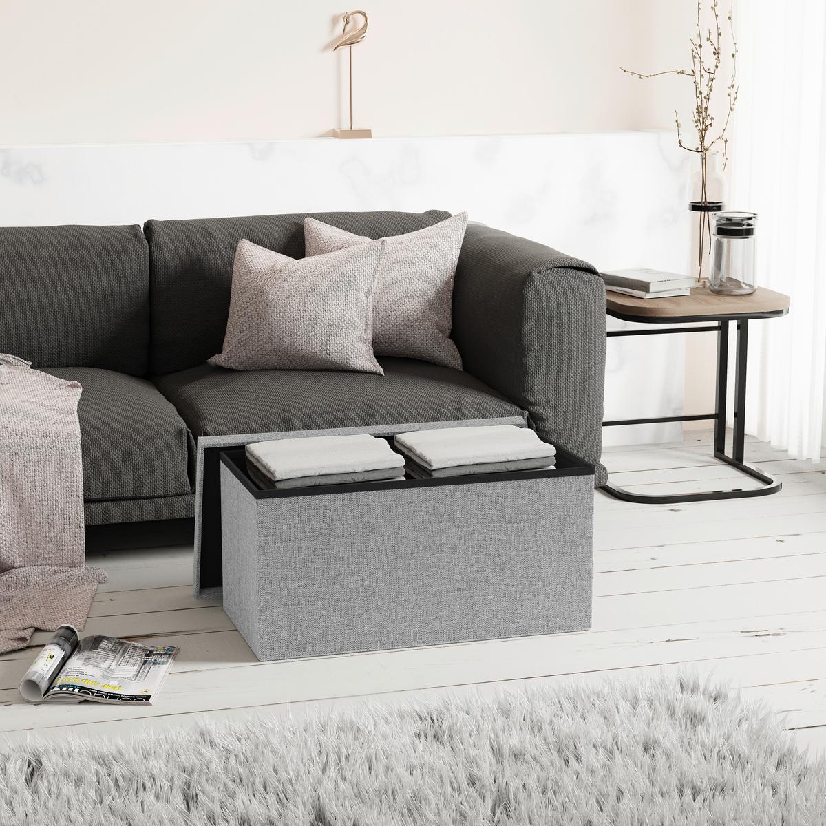 Sitzbox Boxas Hellgrau B: 76 cm - Hellgrau, Basics, Holzwerkstoff/Kunststoff (76/38/38cm) - MID.YOU