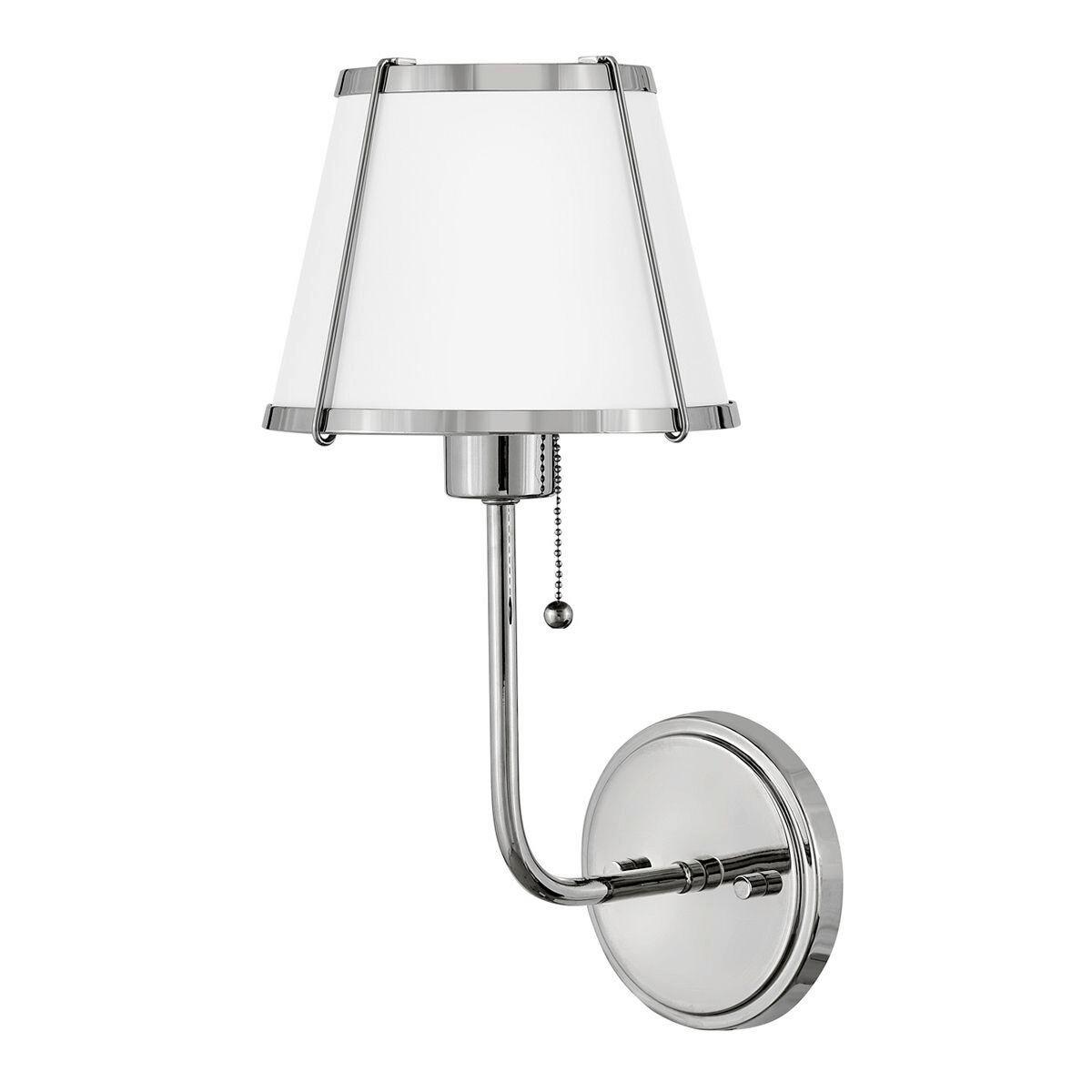Falilámpa Hk-Clarke1-Pn-Wh - nikkelszínű/fehér, Konventionell, fém (40/18,4/22,2cm) - Elstead Lighting