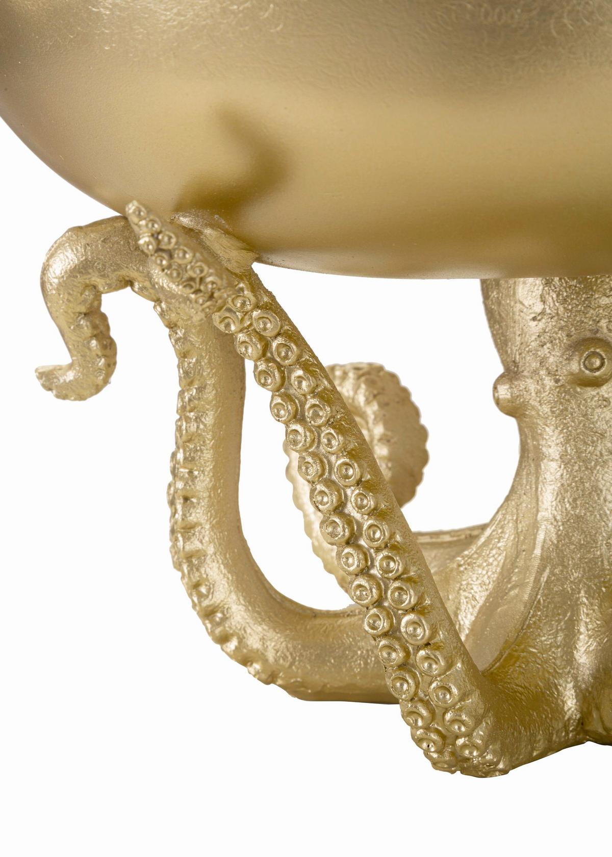 Skulptur Octopus Tray Goldfarben, B: 30 cm - Goldfarben, Basics, Kunststoff (30/18/30cm)
