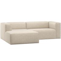 ECKSOFA Bean Beige 175x254cm - Beige/Schwarz, MODERN, Textil (175/254cm) - Livetastic