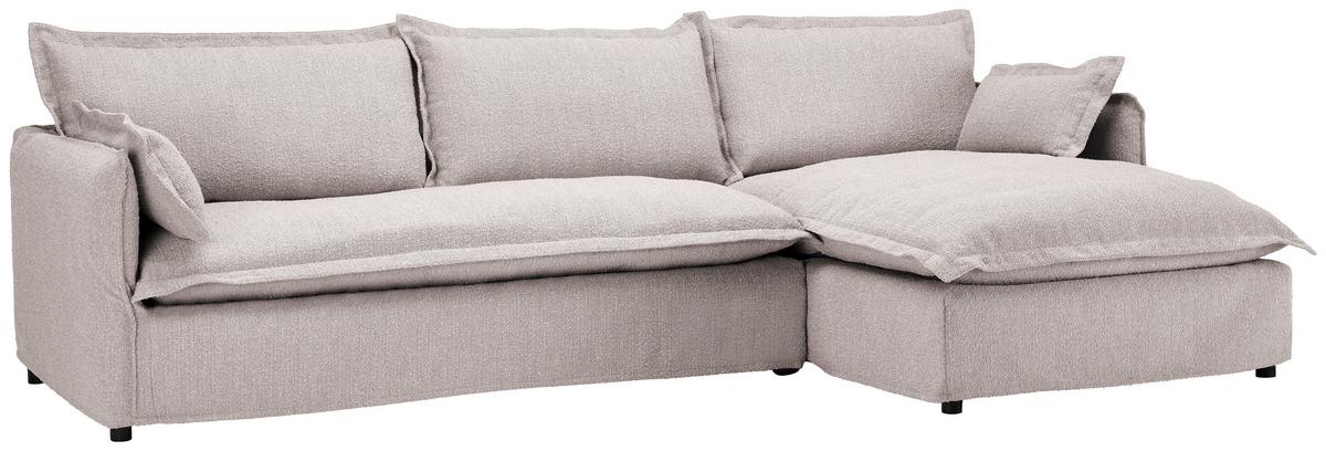 Ecksofa Toscana - Beige/Schwarz, Trend, Textil (295/165cm) - Livetastic
