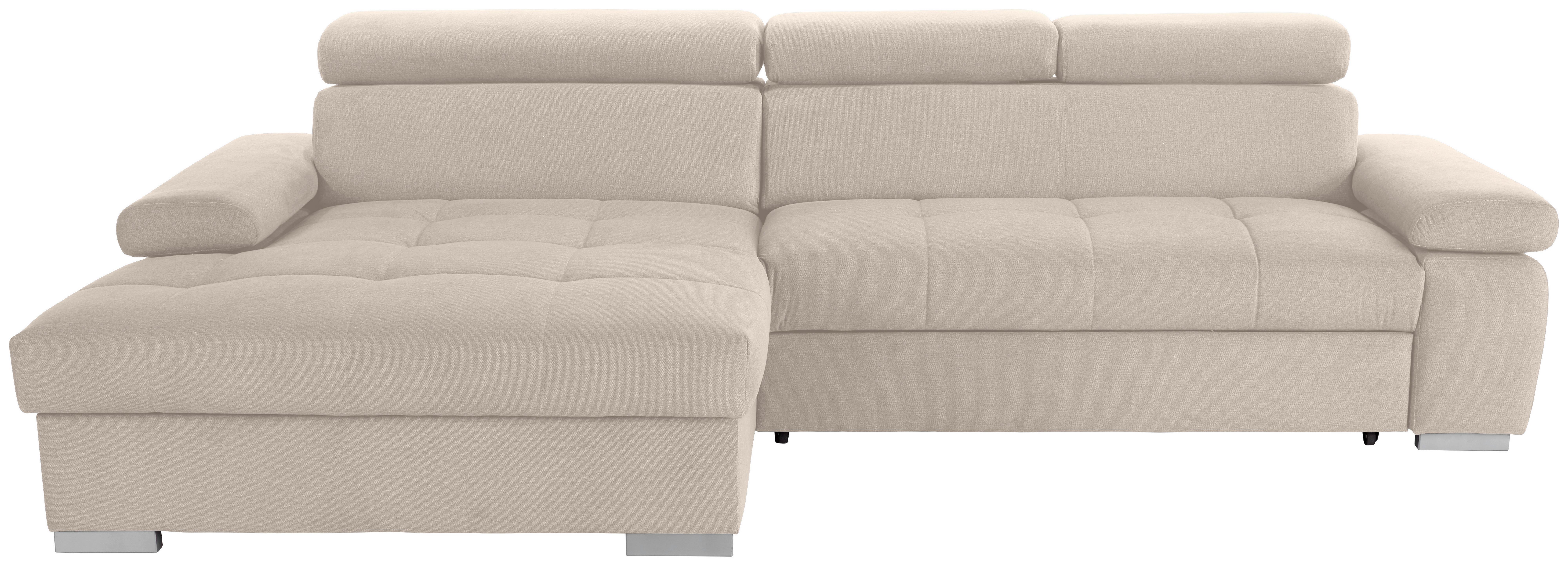 Ecksofa Perry - Beige/Silberfarben, Design, Textil (183/292cm) - Livetastic