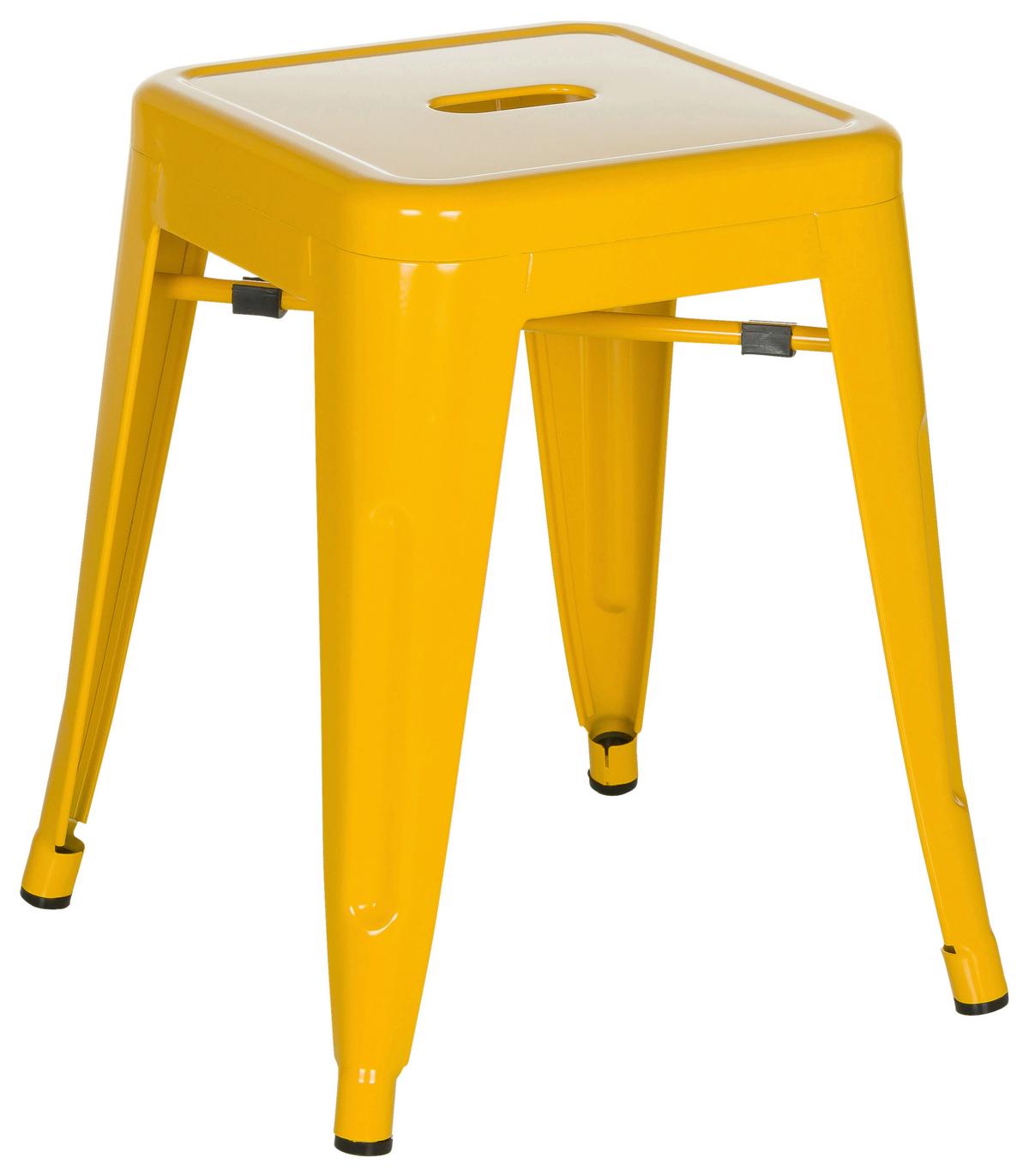 Hocker Vantaggio Stahl Gelb H: 46 cm Stapelbar - Gelb, Basics, Metall (39/46/39cm) - MID.YOU