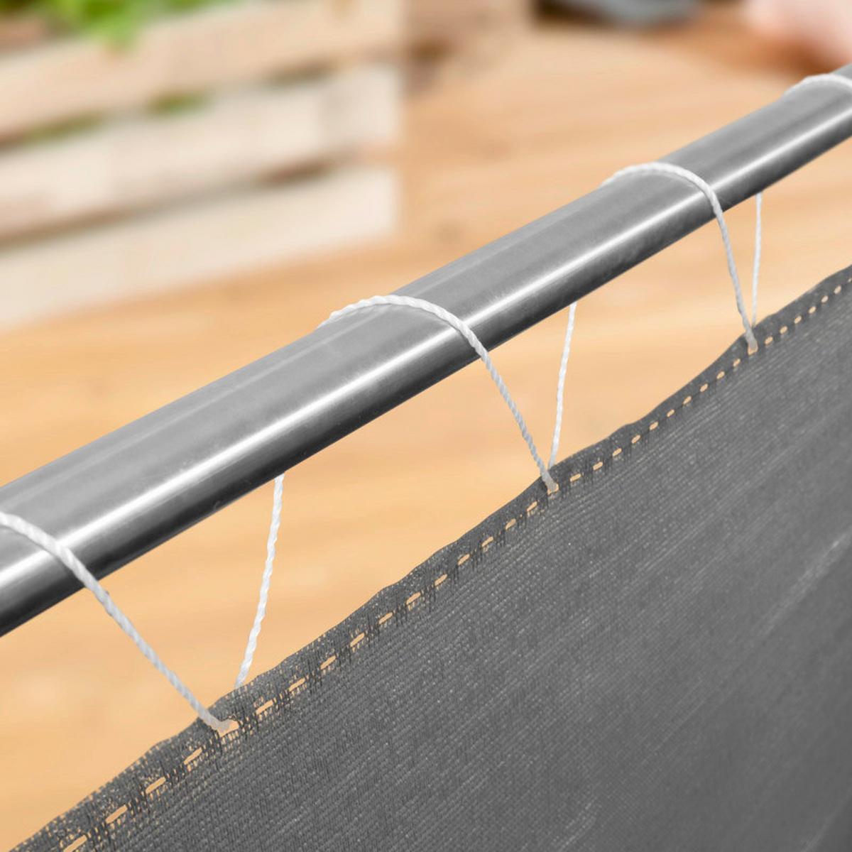 Sichtschutz Balkonbl. Sylt 0,9x5m, - Grau, Basics, Kunststoff (500/90cm) - Windhager