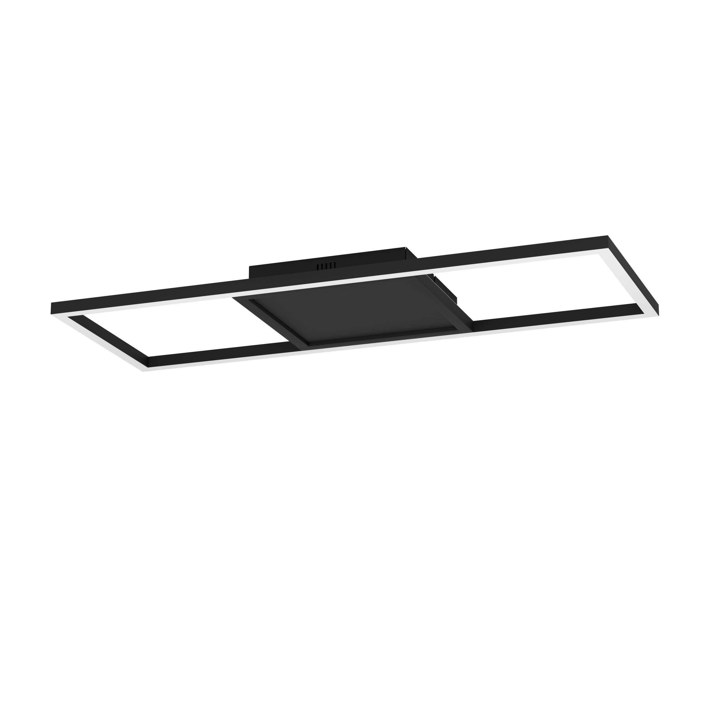 LED-Deckenleuchte Calagrano-Z L: 64 cm mit Farbwechsler - Schwarz/Weiß, Design, Kunststoff/Metall (64/24/4,5cm) - Eglo