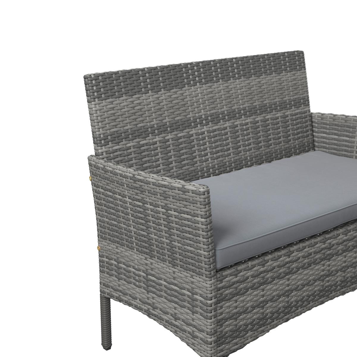 Loungegarnitur Cusco - Grau, MODERN, Kunststoff/Textil - Beldano