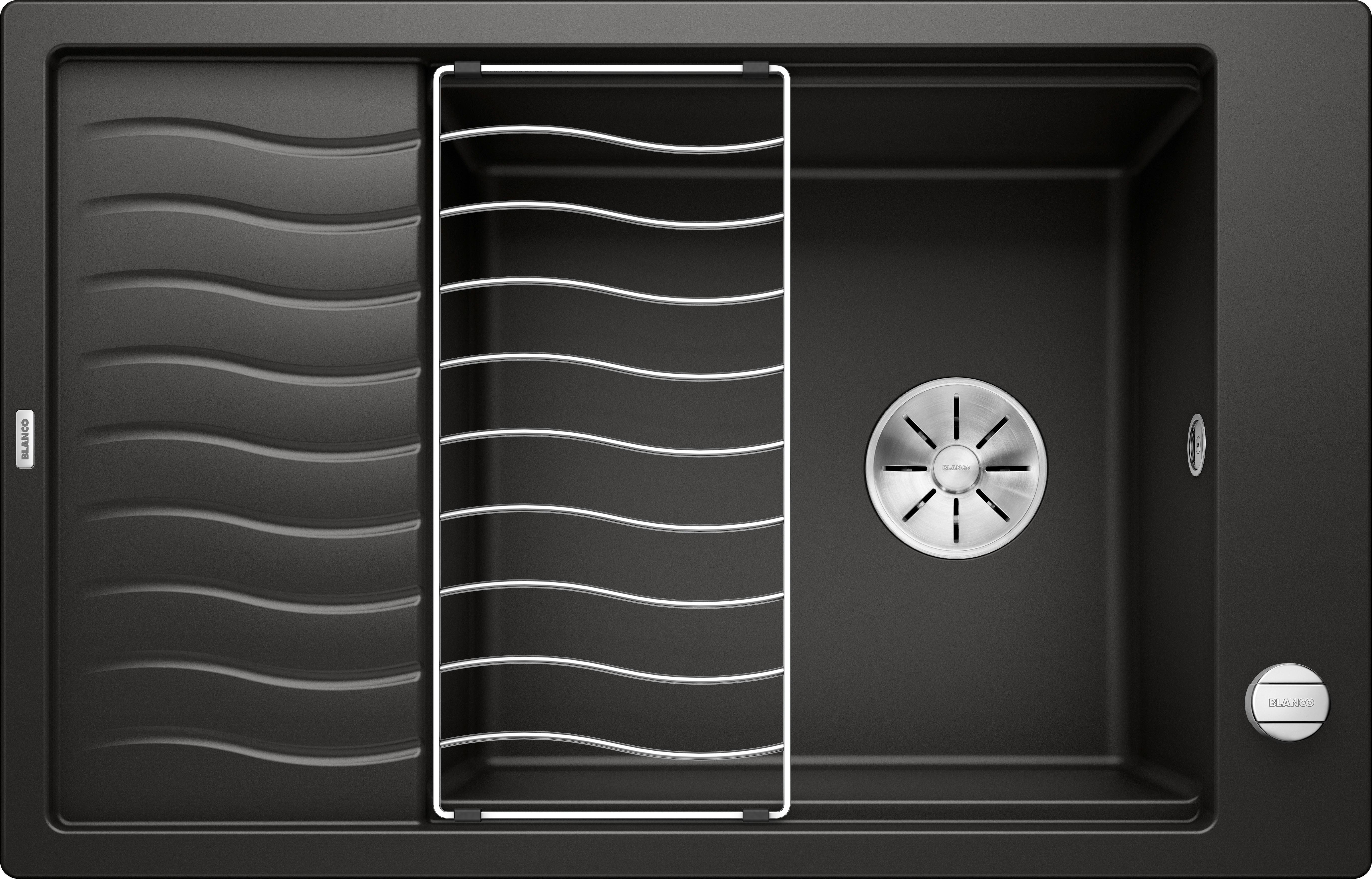 Spüle Elon Xl 6s Stein Bxt: 78x50 Cm - Schwarz, MODERN, Stein (78/50cm)