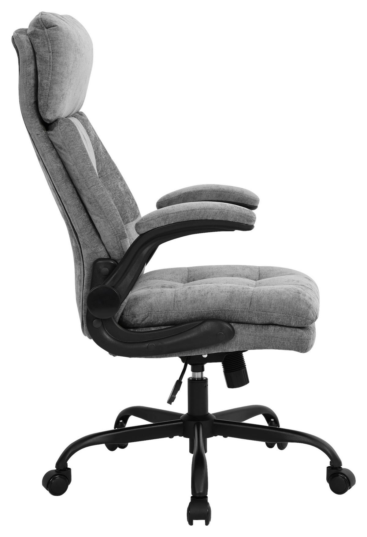 Chefsessel Milan Grau/Schwarz B: 66 cm - Schwarz/Grau, Trend, Holz/Kunststoff (66/121/72cm)
