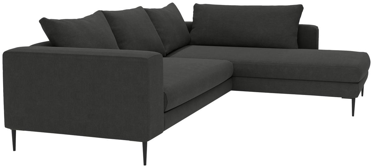 Ecksofa Aurora Ii - Schwarz/Graphitfarben, MODERN, Textil (295/210cm) - Trendmanufaktur