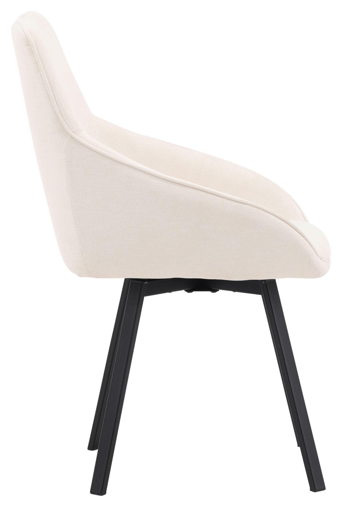 Stuhl-set Rosie Schwarz/beige B: 55 Cm - Beige/Schwarz, Design, Textil/Metall (55/88/60cm) - Livetastic
