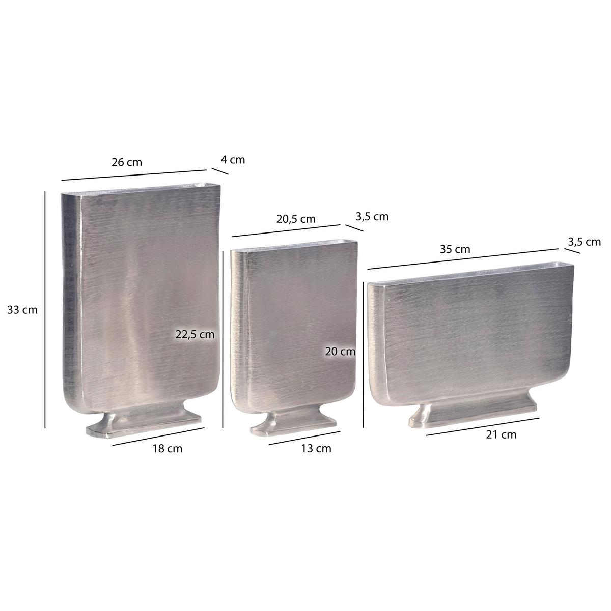 Dekovase 3er Set Gold Silberfarben B: 26 Cm - Silberfarben, Design, Metall (26/33/4cm) - Livetastic
