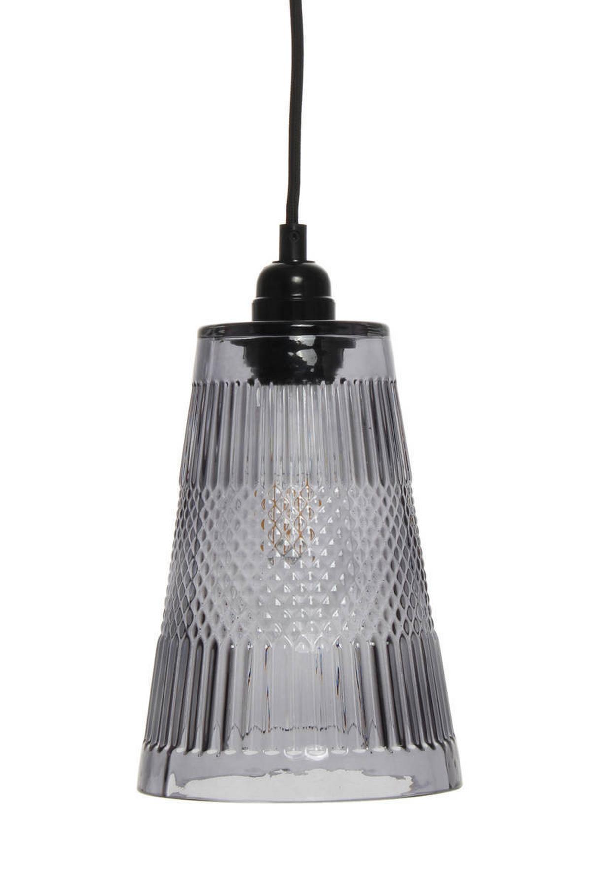Hängeleuchte Palum H: 25 cm 1-Flammig - Grau, Trend, Glas (14,5/25/14,5cm) - Kayoom