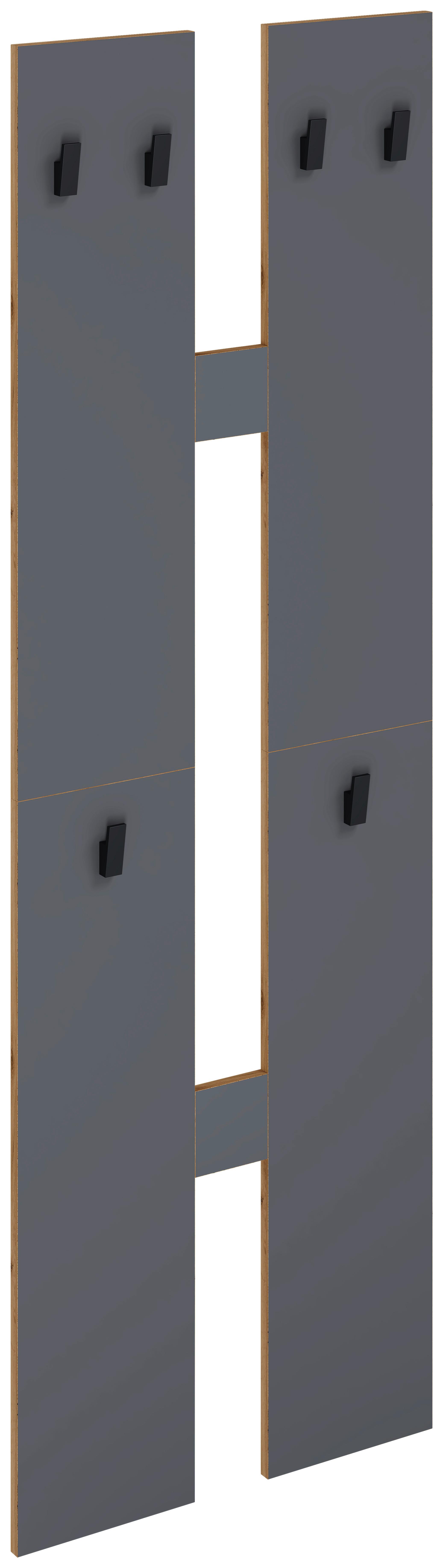 Wandgarderobe Salia Anthrazit/Honigeiche - Honigeiche/Anthrazit, Design, Holzwerkstoff (57/140/20cm) - MID.YOU