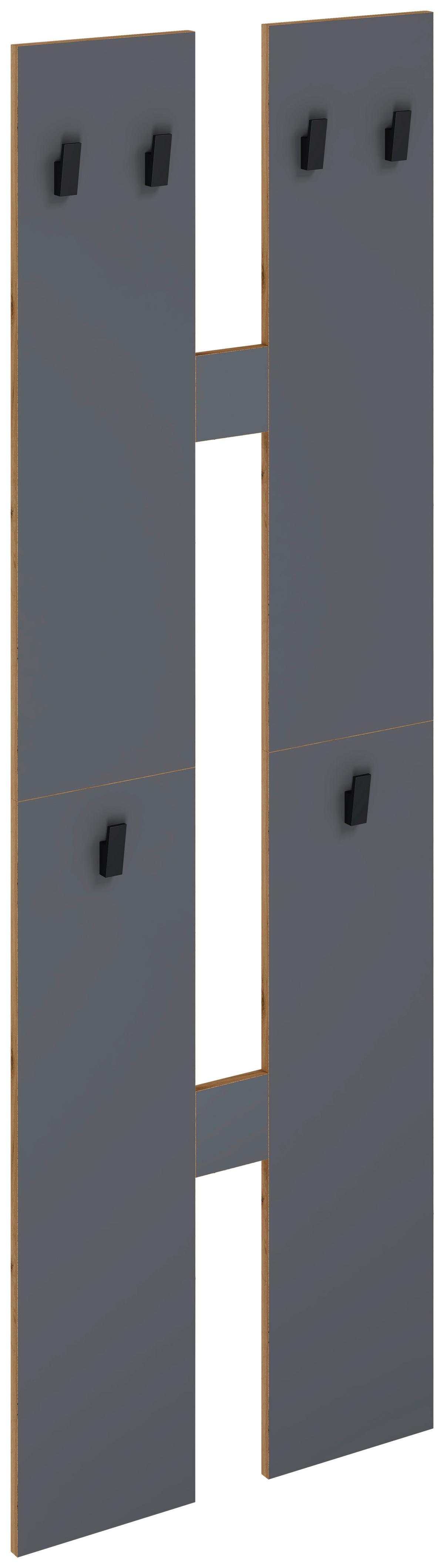 Wandgarderobe Salia Anthrazit/honigeiche - Honigeiche/Anthrazit, Design, Holzwerkstoff (57/140/20cm) - MID.YOU