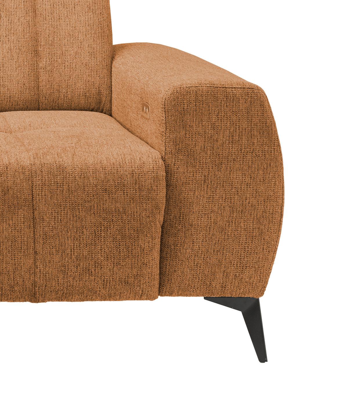 Ecksofa Mit Usb Anschluss Sano, Currygelb, S: 200x261 Cm - Currygelb/Schwarz, MODERN, Textil (200/261cm) - Livetastic