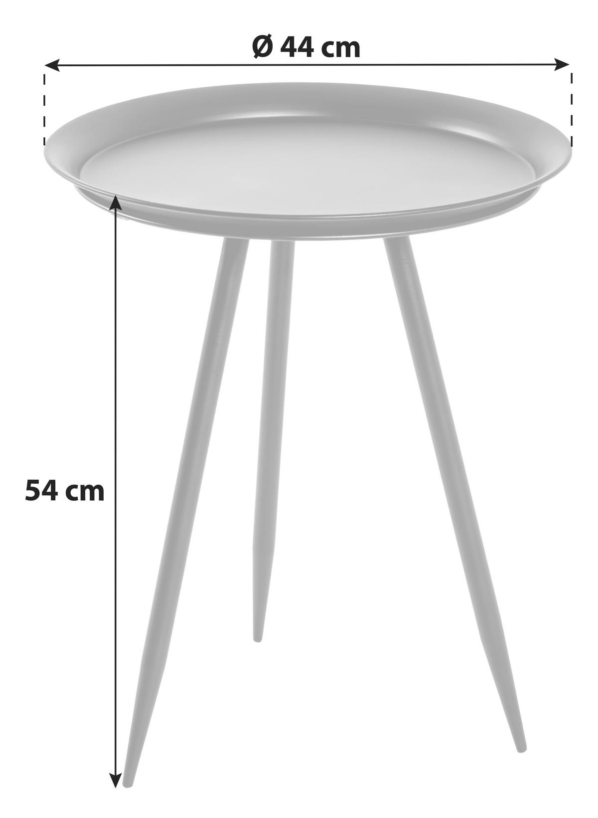 Beistelltisch Rund Nomi, Schwarz - Schwarz, MODERN, Metall (44cm)