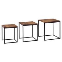 Satztisch Wohnling Sheeshamfarbenb:40cm - Sheeshamfarben/Schwarz, MODERN, Holz/Metall (40/40/42cm) - MID.YOU