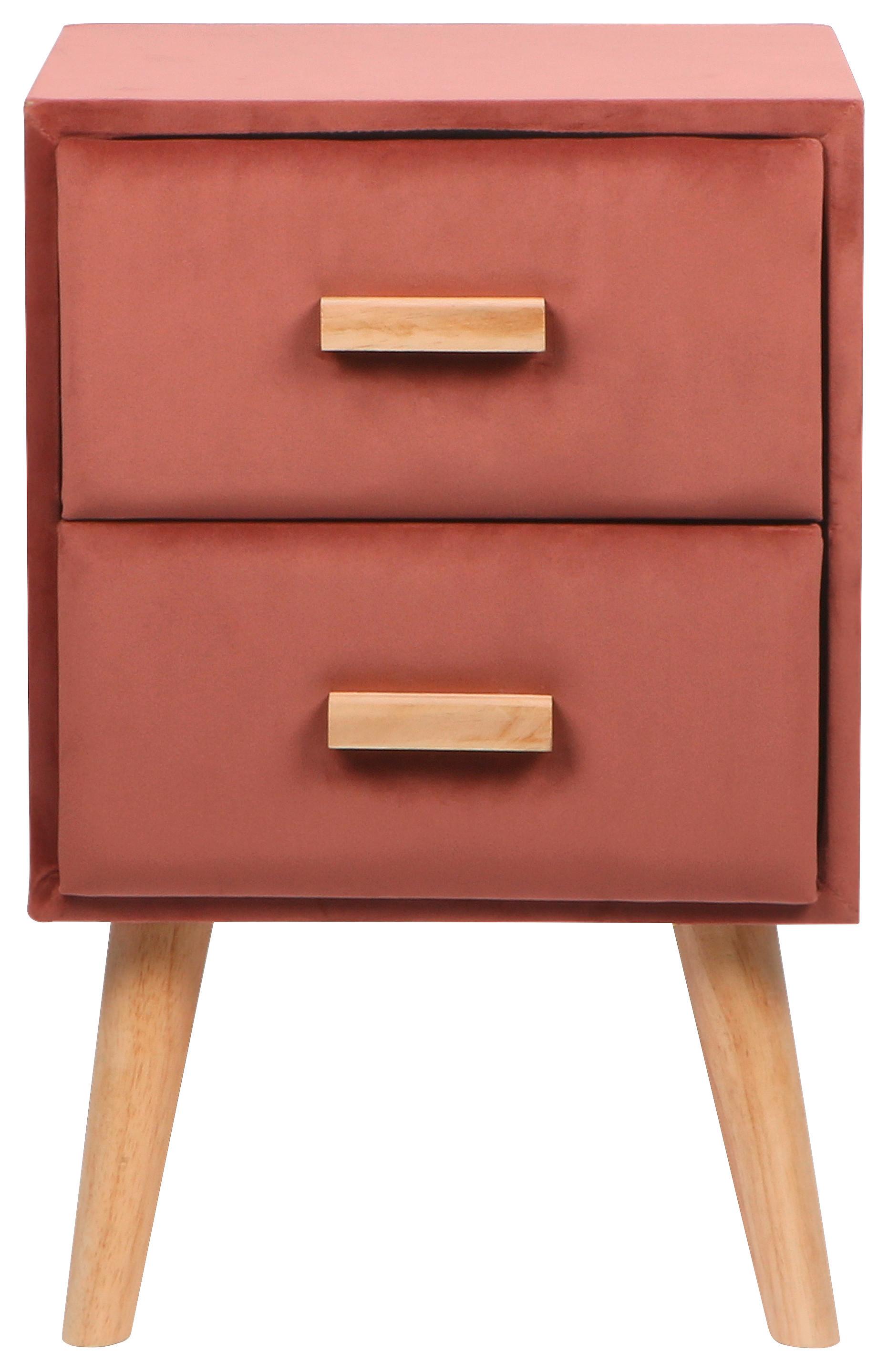 Nachtkästchen Natur/Pink teilmassiv H: 51,5 cm Winnie - Pink/Naturfarben, LIFESTYLE, Holz/Holzwerkstoff (33/51,5/28cm)