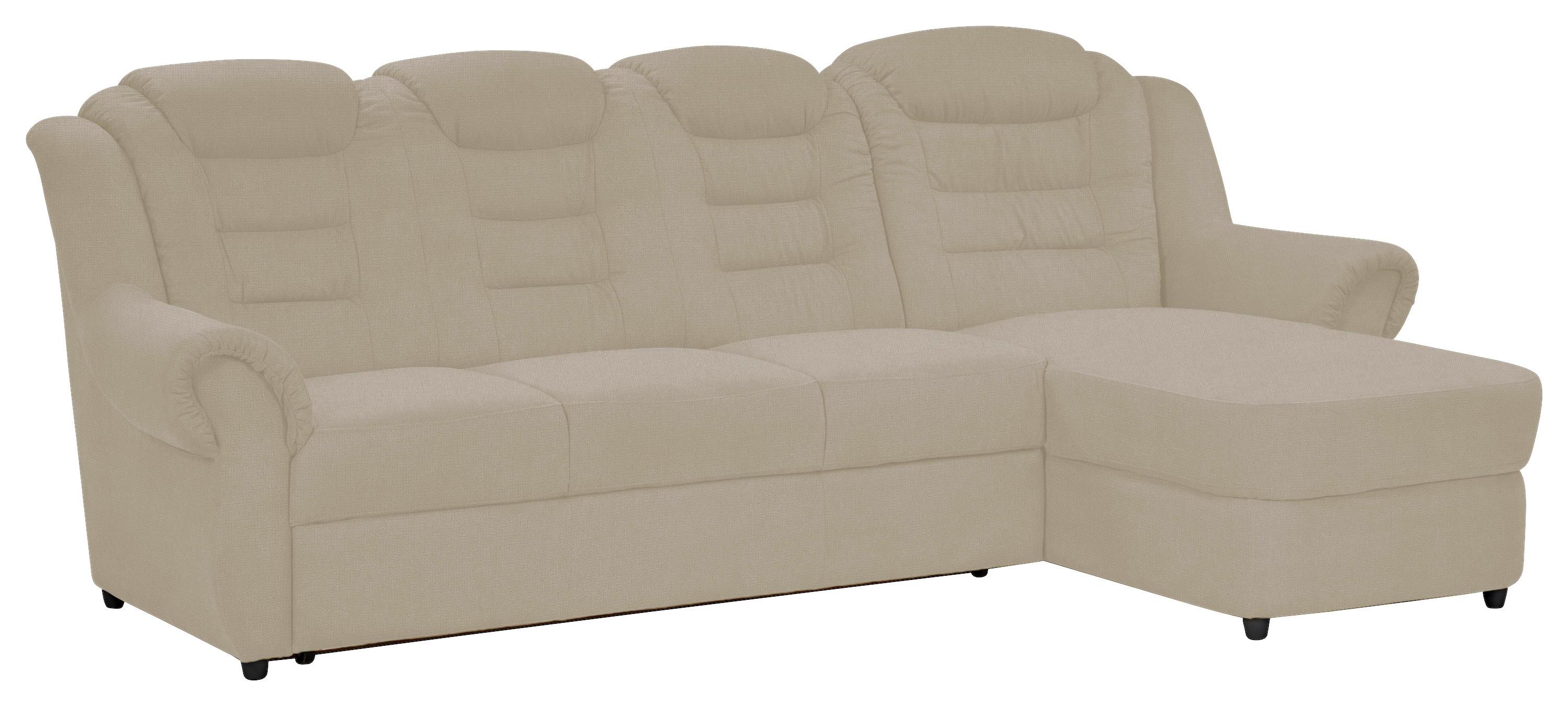 Ecksofa Boston Creme Chenille - Creme/Schwarz, KONVENTIONELL, Textil (262/165cm) - Livetastic