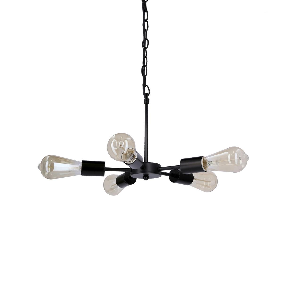 Pendelleuchte 35-09388 Sparta - Schwarz, Design, Metall (36/36/105cm)