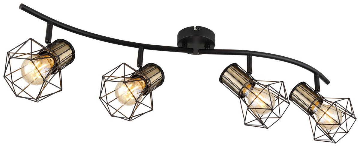 Strahler Priska  4-Flammig verstellbar L: 80 cm - Messingfarben/Schwarz, Trend, Metall (80/22,5cm) - Globo
