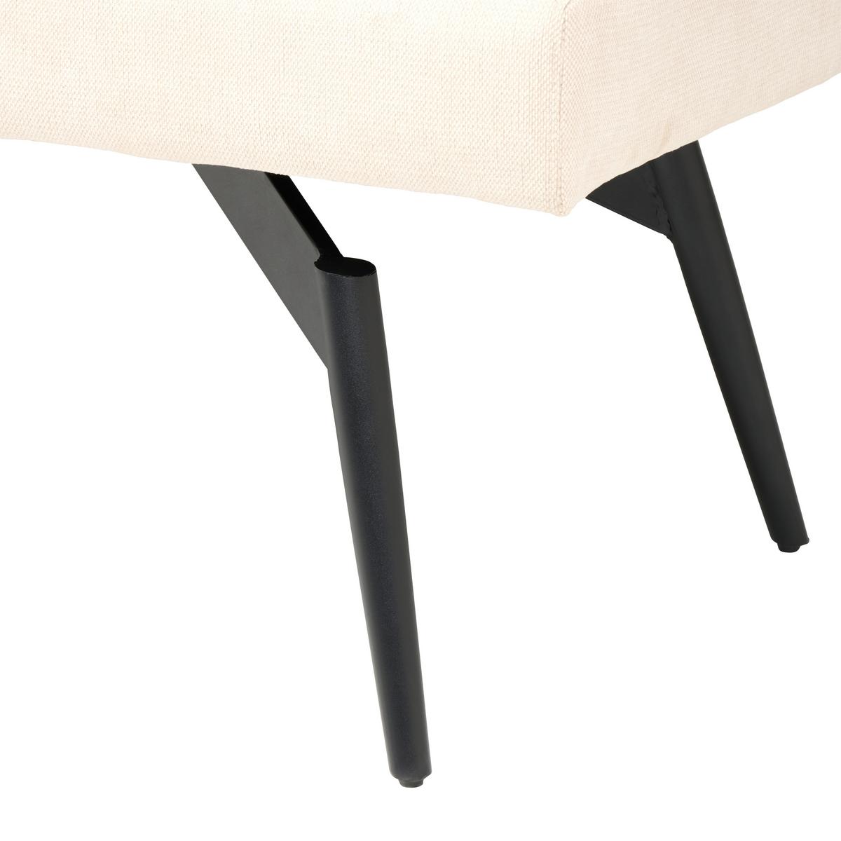 Sitzbank Tinos Mit Lehne Beige, B: 140 Cm - Beige/Schwarz, KONVENTIONELL, Textil/Metall (140/88/62cm) - MID.YOU