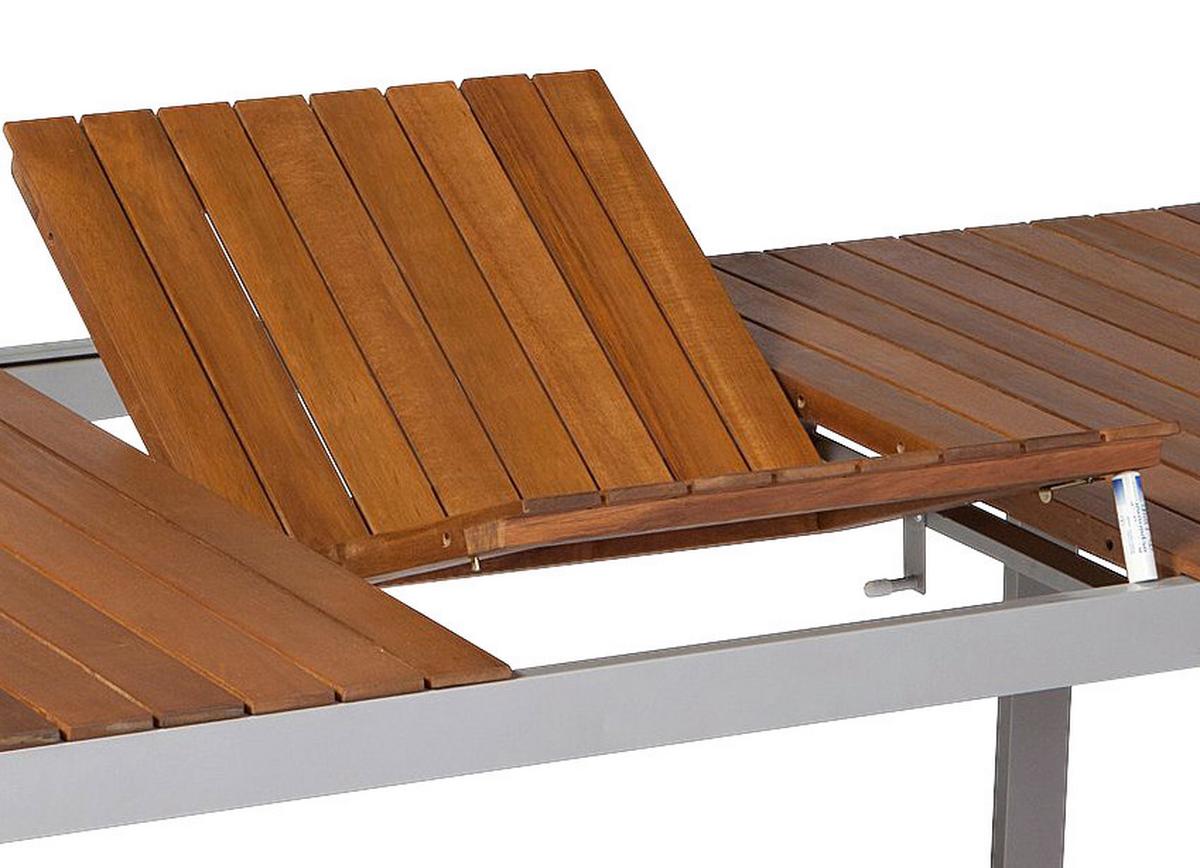 Gartengarnitur 5-Tlg. Naxos Alu/Holz/Textil - Silberfarben/Grau, ROMANTIK / LANDHAUS, Holz/Textil - Gardenson