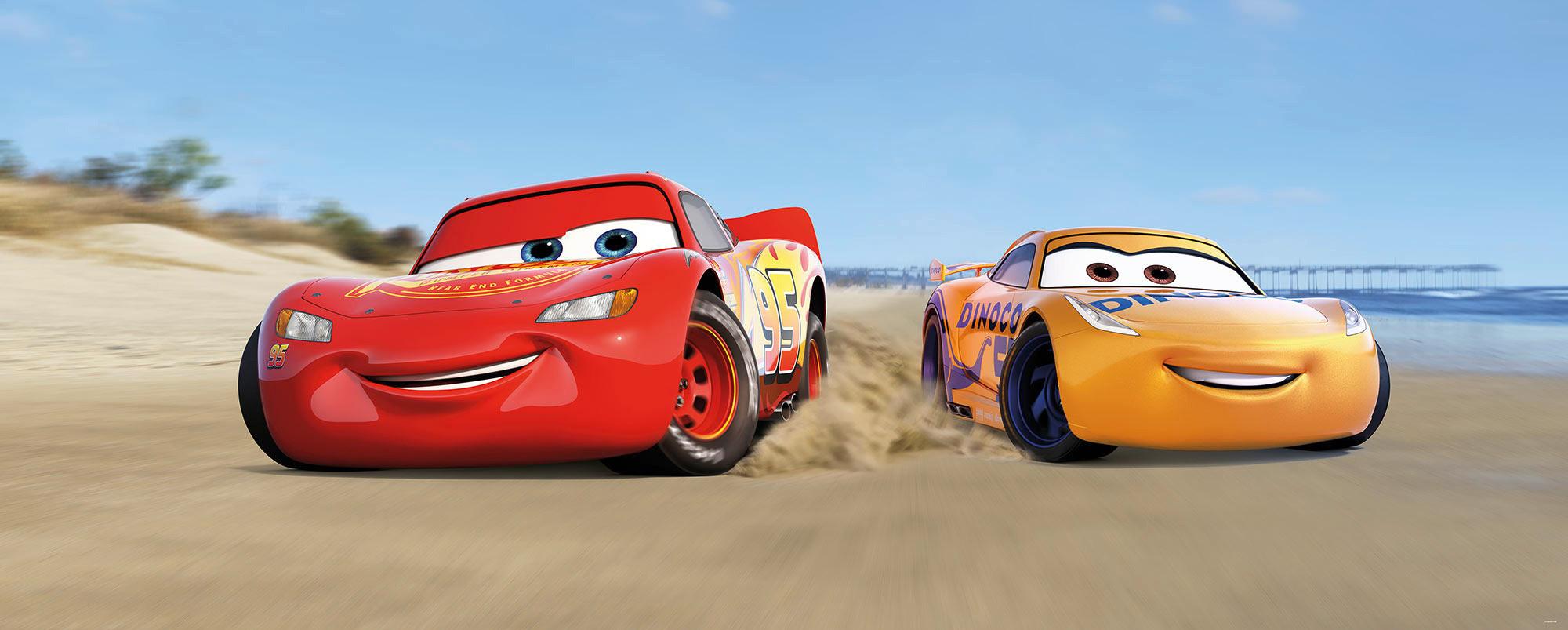 Vliestapete Cars3 Beach - Multicolor, Basics (100/250cm) - Komar