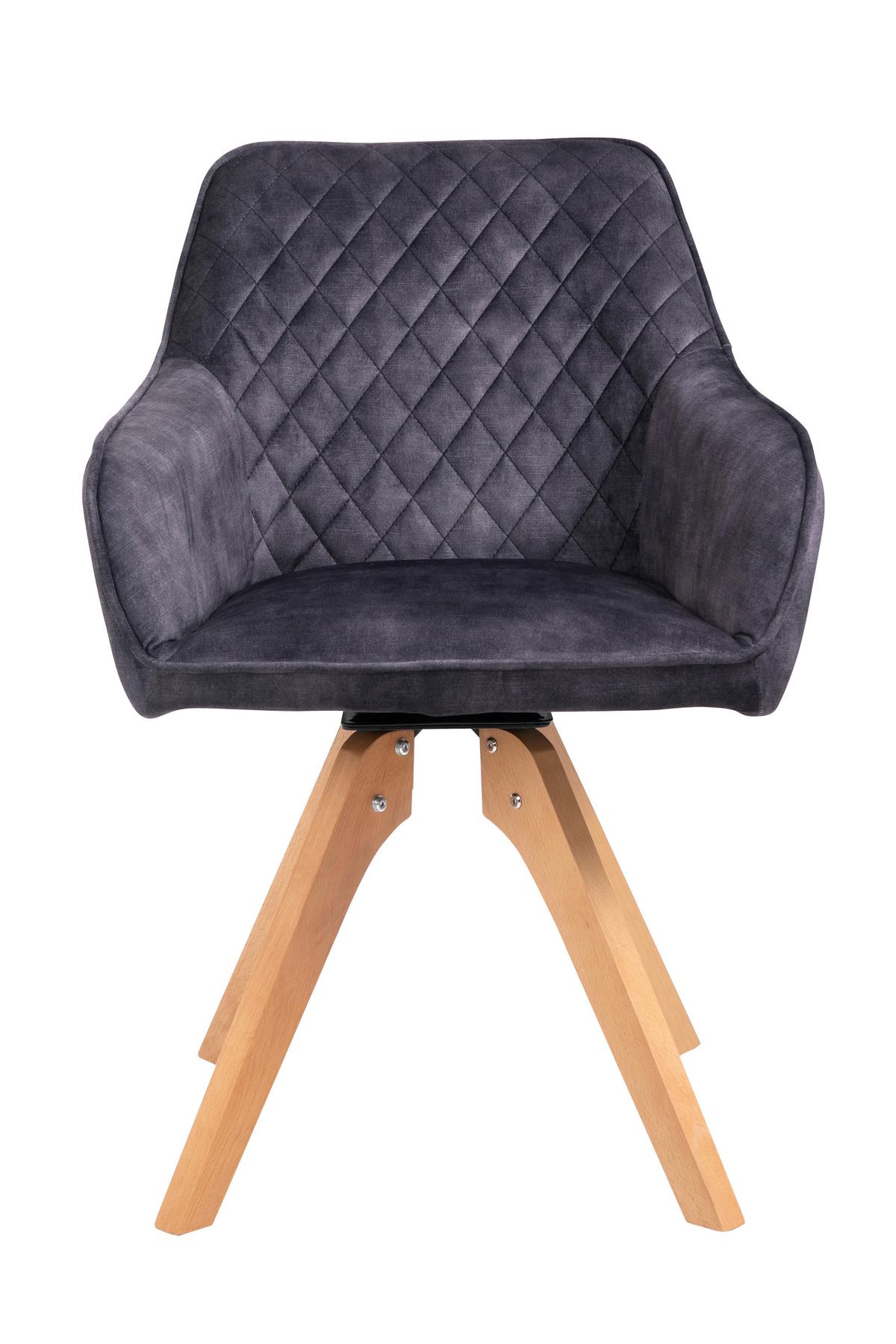 Tischgruppe Grau/Schwarz B: 180 cm - Schwarz/Naturfarben, MODERN, Holz/Holzwerkstoff (180/90/76cm) - Livetastic