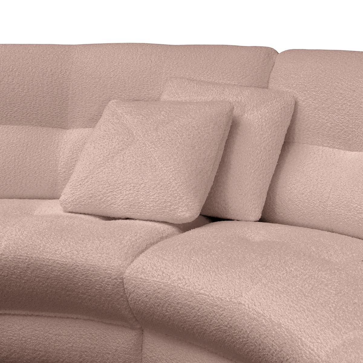 Ecksofa Bretina, Rosa S: 113x300 cm - Schwarz/Weiß, Design, Textil (113/300cm) - Livetastic