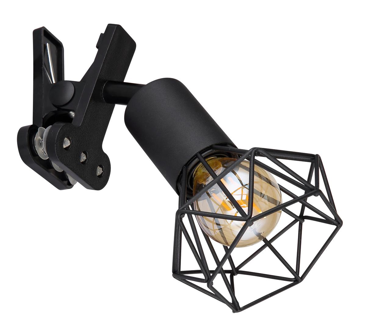 Klemmleuchte mit Wippschalter - Schwarz, Basics, Kunststoff/Metall (13/9,2/18,8cm) - Globo