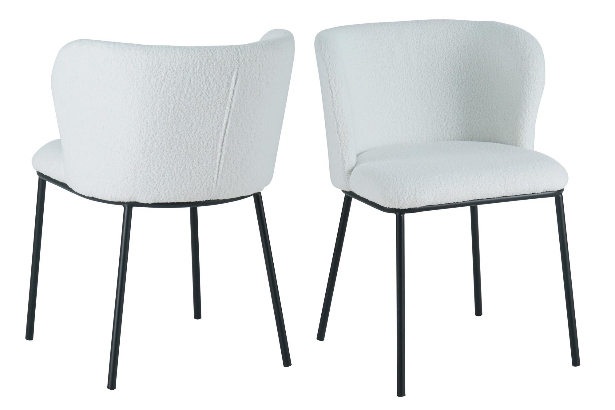 Stuhl-Set Weiß B: 54,5 cm - Schwarz/Weiß, MODERN, Textil/Metall (54,5/76/59cm) - Livetastic